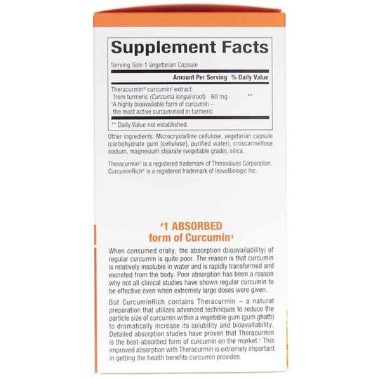 CurcuminRich Double Strength Theracurmin, NF